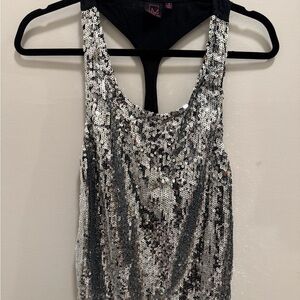 Silver Sequin Tank Top